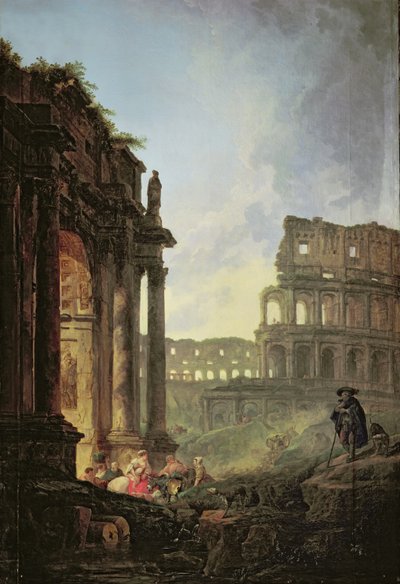 Italian Landscape by Hubert Robert